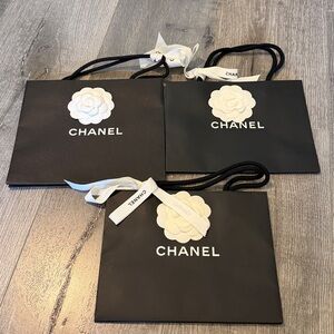 ✨ CHANEL Black Shopping Bag Bundle – Set of 3 ✨